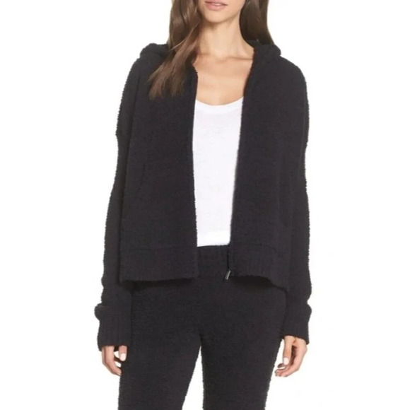 UGG Black Kyleigh Fuzzy Zip Hoodie Sweatshirt S - Picture 1 of 6